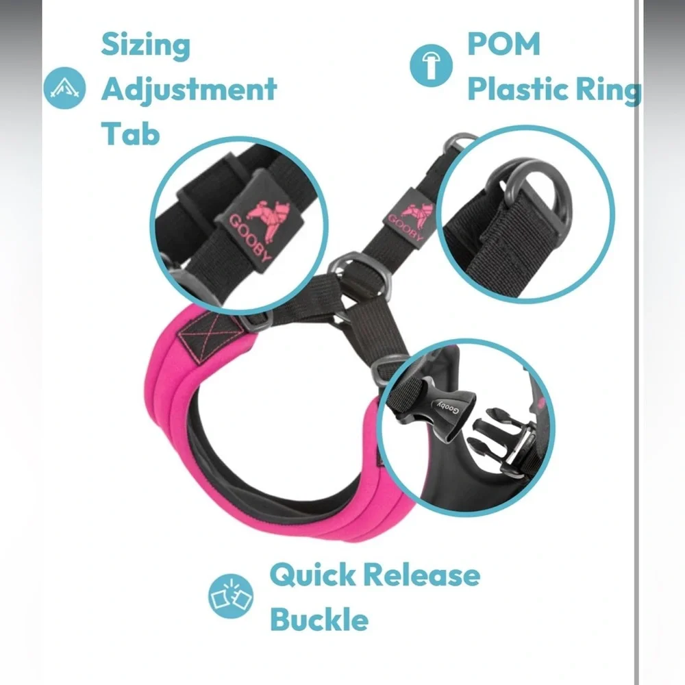 Gooby Escape Free Sport Harness - Blue, Large - No‎ Choke Step-in